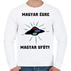 PRINTFASHION magyar égre magyar ufót - Férfi pulóver - Fehér