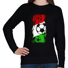 PRINTFASHION Magyar foci - Női pulóver - Fekete