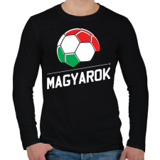 PRINTFASHION Magyar focis ajándék focis póló - Férfi hosszú ujjú póló - Fekete férfi póló
