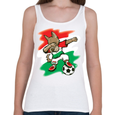 PRINTFASHION Magyar focis póló - Dabelő kutyával - Női atléta - Fehér