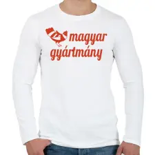 PRINTFASHION Magyar gyártmány - Férfi hosszú ujjú póló - Fehér férfi póló