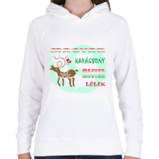 PRINTFASHION Magyar Karácsony - Női kapucnis pulóver - Fehér női pulóver, kardigán