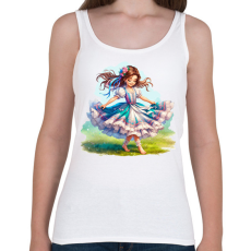 PRINTFASHION Magyar lány népviseletben - Női atléta - Fehér