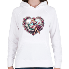 PRINTFASHION Magyar lány  - Női kapucnis pulóver - Fehér