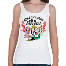 PRINTFASHION magyar népmese család - Női atléta - Fehér női trikó