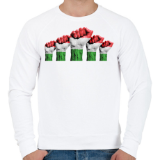 PRINTFASHION Magyar ököl - Férfi pulóver - Fehér