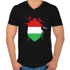 PRINTFASHION Magyar poloska - Férfi V-nyakú póló - Fekete férfi póló