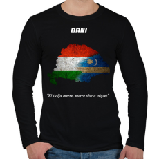 PRINTFASHION magyar székely mintázat névre szóló  - Férfi hosszú ujjú póló - Fekete