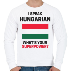 PRINTFASHION Magyar szupererő - Férfi pulóver - Fehér