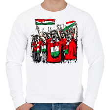 PRINTFASHION Magyar szurkolók - Férfi pulóver - Fehér férfi pulóver, kardigán