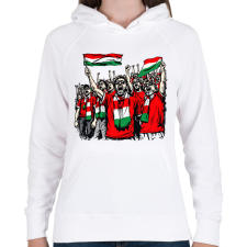 PRINTFASHION Magyar szurkolók - Női kapucnis pulóver - Fehér női pulóver, kardigán