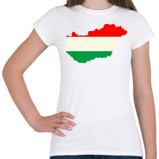 PRINTFASHION Magyar térkép - Női póló - Fehér női póló