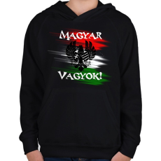 PRINTFASHION magyar vagyok minta - Gyerek kapucnis pulóver - Fekete