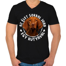 PRINTFASHION Magyar Vizsla - Férfi V-nyakú póló - Fekete