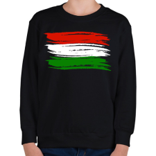 PRINTFASHION Magyar zászló - Gyerek pulóver - Fekete gyerek pulóver, kardigán