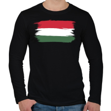 PRINTFASHION Magyar Zászló szurkolóknak - Férfi hosszú ujjú póló - Fekete férfi póló