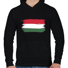 PRINTFASHION Magyar Zászló szurkolóknak - Férfi kapucnis pulóver - Fekete