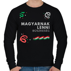 PRINTFASHION Magyarnak lenni - Férfi pulóver - Fekete