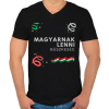 PRINTFASHION Magyarnak lenni - Férfi V-nyakú póló - Fekete