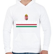 PRINTFASHION Magyarország címerrel - Férfi kapucnis pulóver - Fehér