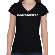 PRINTFASHION Magyarország - Női V-nyakú póló - Fekete női póló