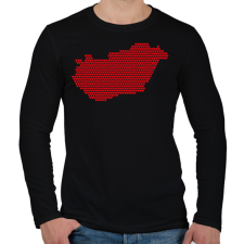 PRINTFASHION Magyarország szívekkel - Férfi hosszú ujjú póló - Fekete férfi póló