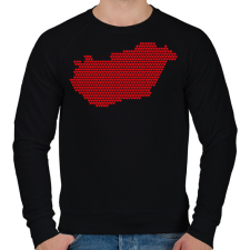 PRINTFASHION Magyarország szívekkel - Férfi pulóver - Fekete férfi pulóver, kardigán
