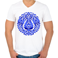 PRINTFASHION Magyaros minta3 - Férfi V-nyakú póló - Fehér