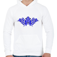 PRINTFASHION Magyaros minta6 - Férfi kapucnis pulóver - Fehér férfi pulóver, kardigán