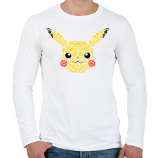 PRINTFASHION Magyaros Pikachu - Férfi hosszú ujjú póló - Fehér férfi póló