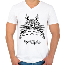 PRINTFASHION Magyaros Totoro - Férfi V-nyakú póló - Fehér férfi póló