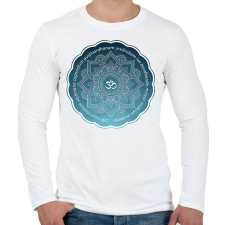 PRINTFASHION Maha Mrityunjaya Mantra - Férfi hosszú ujjú póló - Fehér férfi póló