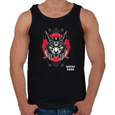 PRINTFASHION Maine Coon - Férfi atléta - Fekete
