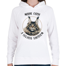 PRINTFASHION Maine Coon - Legjobb barát - Női kapucnis pulóver - Fehér női pulóver, kardigán