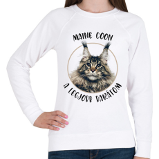PRINTFASHION Maine Coon - Legjobb barát - Női pulóver - Fehér