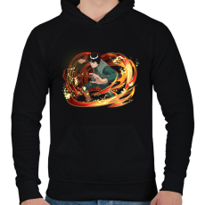 PRINTFASHION Maito Gai - Férfi kapucnis pulóver - Fekete