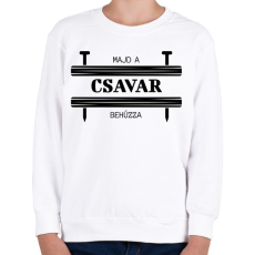 PRINTFASHION Majd a csavar behúzza - Gyerek pulóver - Fehér