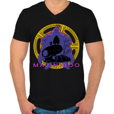 PRINTFASHION MAJIN BOO - Férfi V-nyakú póló - Fekete férfi póló