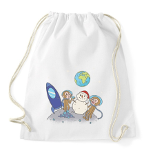 PRINTFASHION Majmok a holdon - Sportzsák, Tornazsák - Fehér tornazsák
