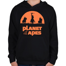 PRINTFASHION Majmok bolygója - Gyerek kapucnis pulóver - Fekete gyerek pulóver, kardigán