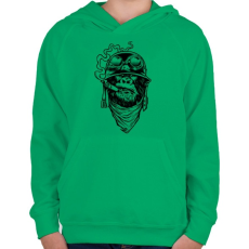 PRINTFASHION Majmok kora - Gyerek kapucnis pulóver - Zöld