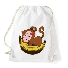 PRINTFASHION Majom banánon - Sportzsák, Tornazsák - Fehér tornazsák