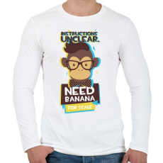 PRINTFASHION Majom - banánt akar - Férfi hosszú ujjú póló - Fehér