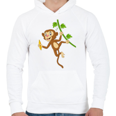 PRINTFASHION majom - Férfi kapucnis pulóver - Fehér