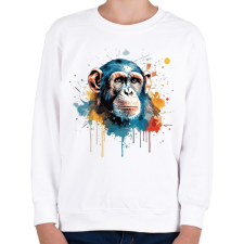 PRINTFASHION majom  - Gyerek pulóver - Fehér gyerek pulóver, kardigán
