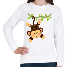 PRINTFASHION Majom - Női pulóver - Fehér női pulóver, kardigán