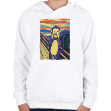 PRINTFASHION Majom sikoly - Gyerek kapucnis pulóver - Fehér gyerek pulóver, kardigán