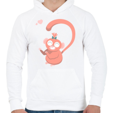PRINTFASHION Majom szív - női - Férfi kapucnis pulóver - Fehér férfi pulóver, kardigán