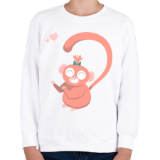 PRINTFASHION Majom szív - női - Gyerek pulóver - Fehér gyerek pulóver, kardigán