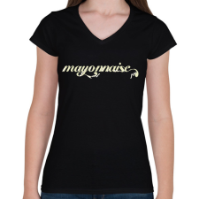 PRINTFASHION majonéz - Női V-nyakú póló - Fekete női póló